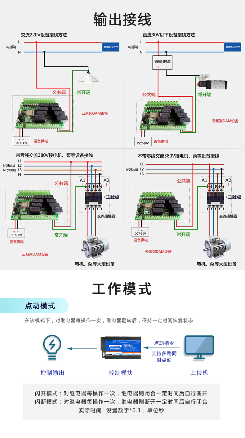 云平臺 DAM8884 網(wǎng)絡(luò)版 遠程智能數(shù)采控制器輸出接線