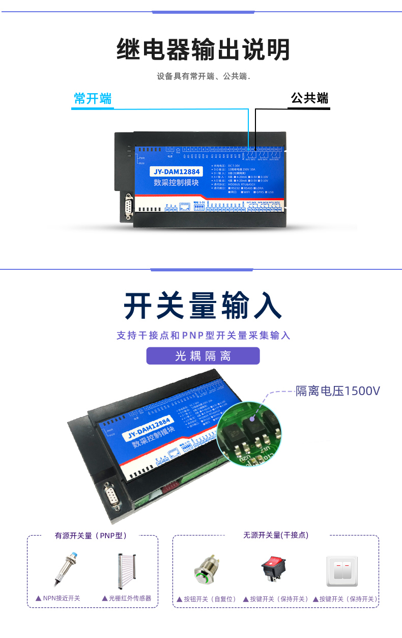 DAM-12884 網(wǎng)絡版 工業(yè)級數(shù)采控制器 開關(guān)量輸入