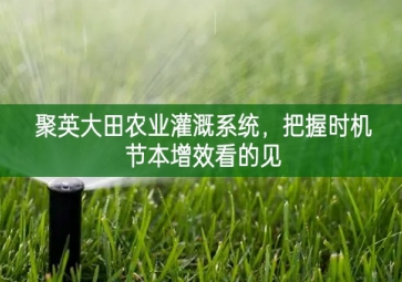 「智慧農業(yè)」聚英大田農業(yè)灌溉系統(tǒng)，把握時機節(jié)本增效看的見